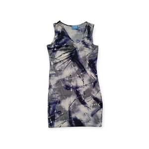 Simply Vera Vera Wang Abstract Mini Dress in Blue and Gray